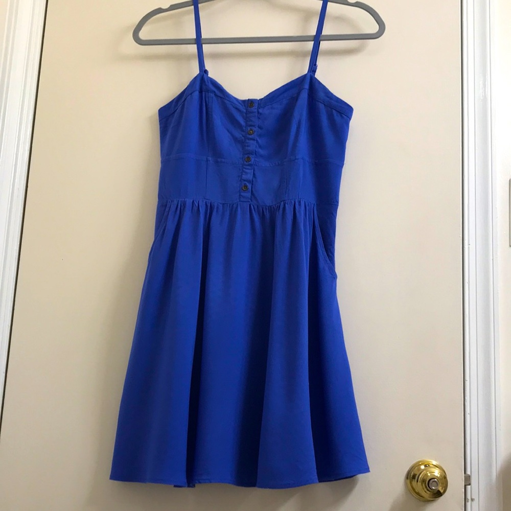Express strap blue dress